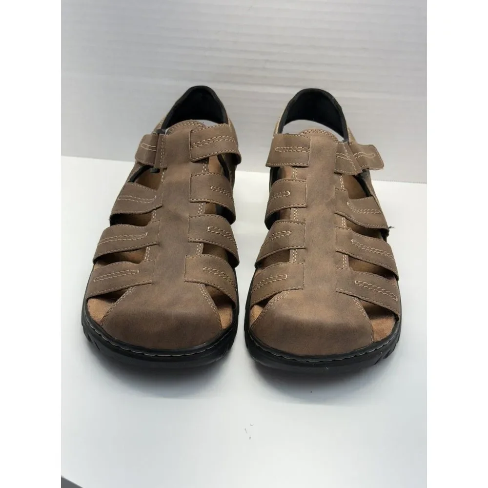 Dr Scholls Men's Sandals Sz 11M Candid Fisherman Closed Toe Memory Foam Cool Fit